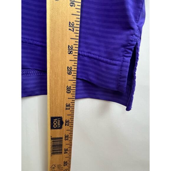 Foot Joy Men's Medium Purple Striped 3 Button Short Sleeve Polo Shirt - Picture 5 of 8